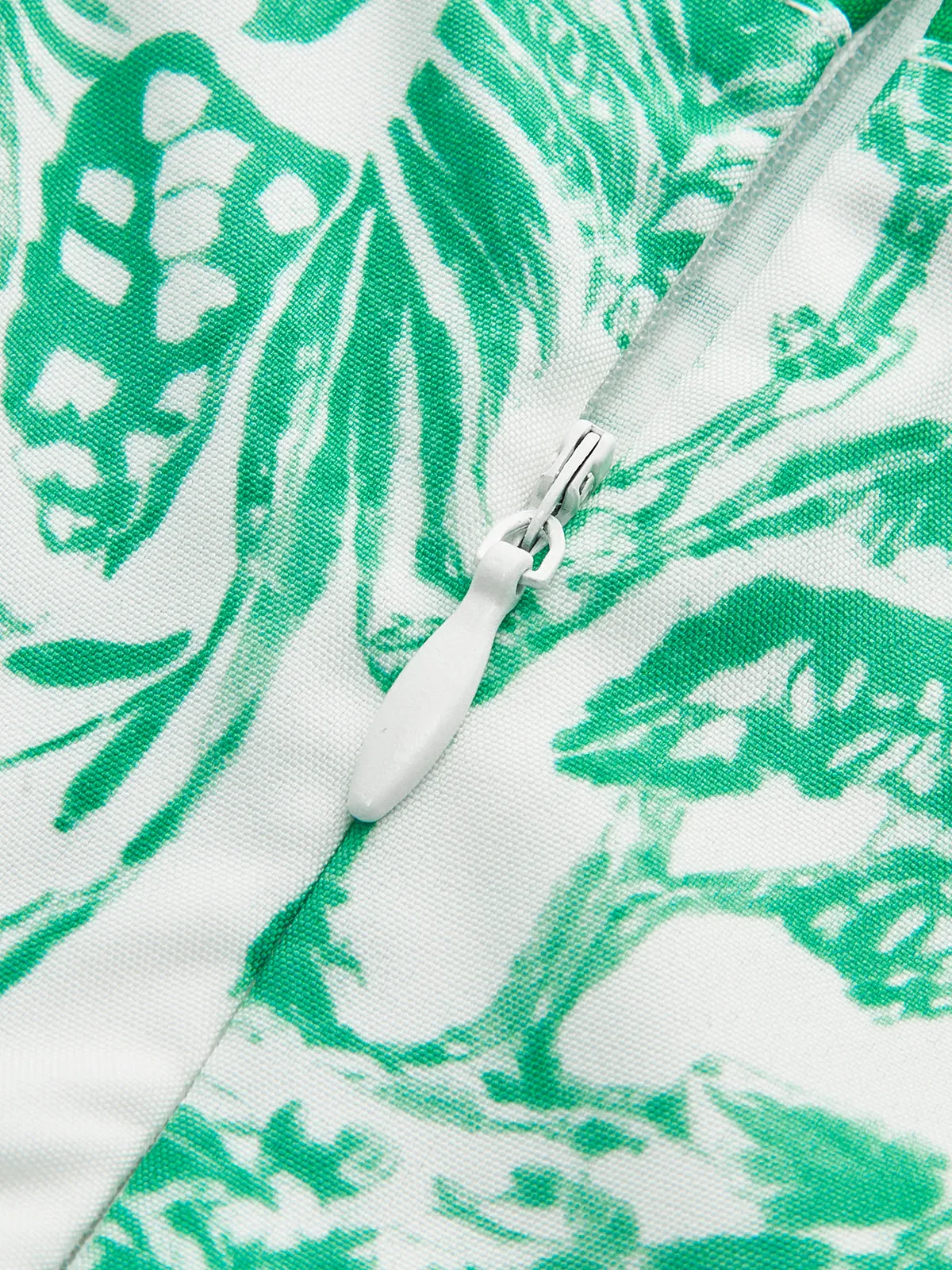 Contrast Binding Tie-Strap Floral Dress sold by COMMENSE product image thumbnail 4