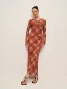 Plaid Tie-Front Long Sleeve Dress sold by COMMENSE