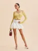 Bubble Hem Mid-Waist Skirt sold by COMMENSE