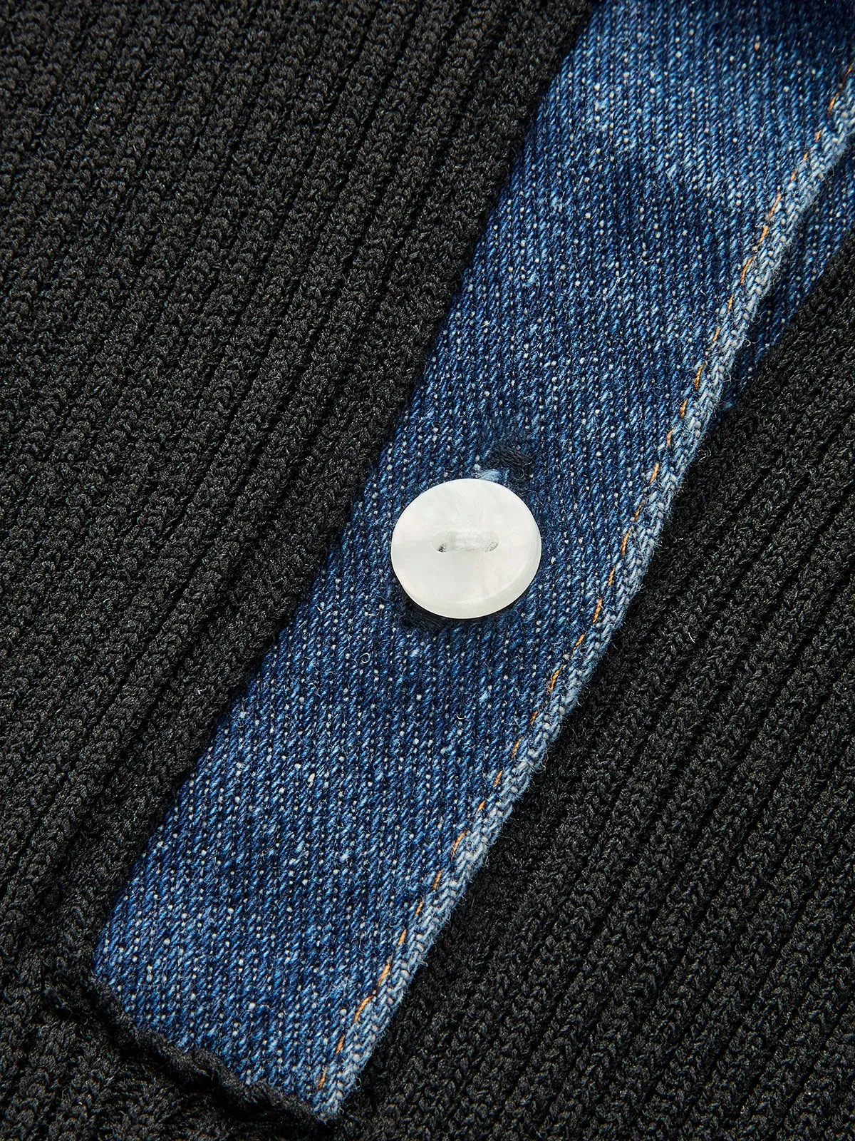 Denim Collar Ribbed Sleeveless Top sold by COMMENSE product image thumbnail 3