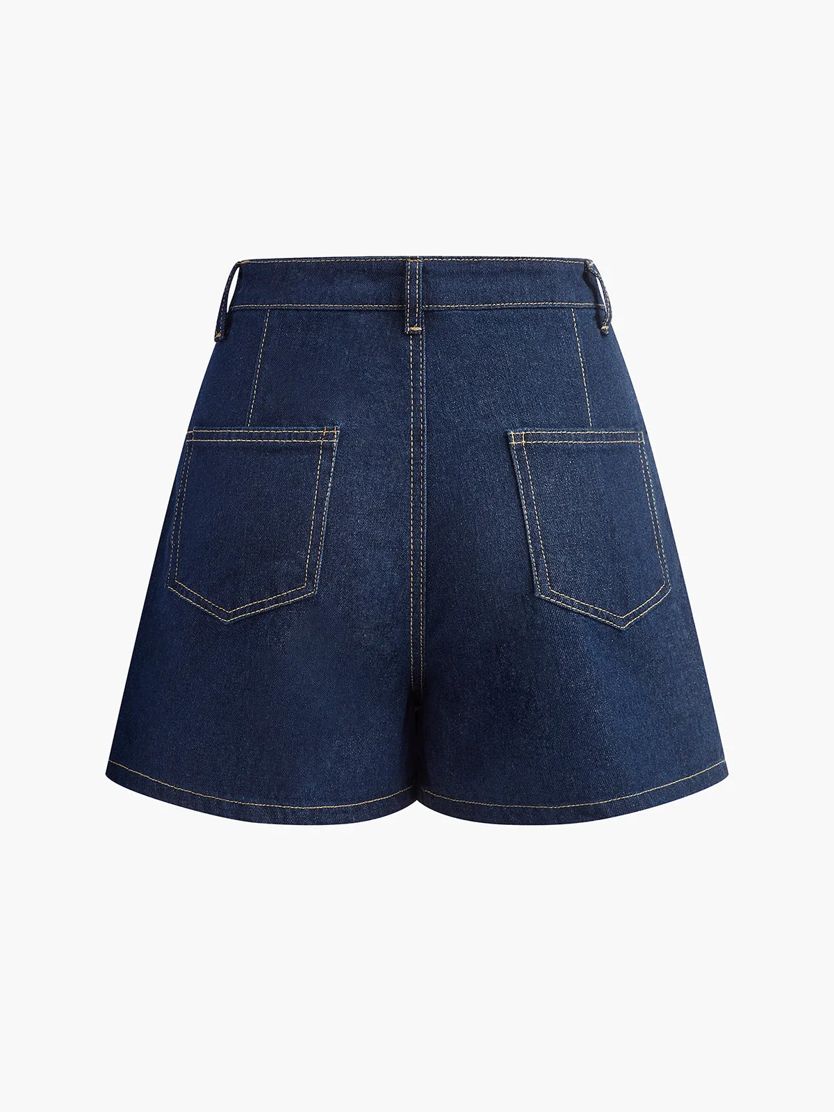 Denim Pocket Detail Shorts Set sold by COMMENSE product image thumbnail 4