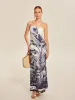 Print Tie Halter Strapless Dress sold by COMMENSE