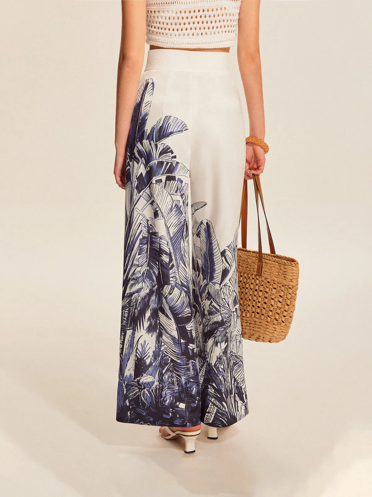 Boho Print Mid-Waist Wide-Leg Pants sold by COMMENSE product image thumbnail 3