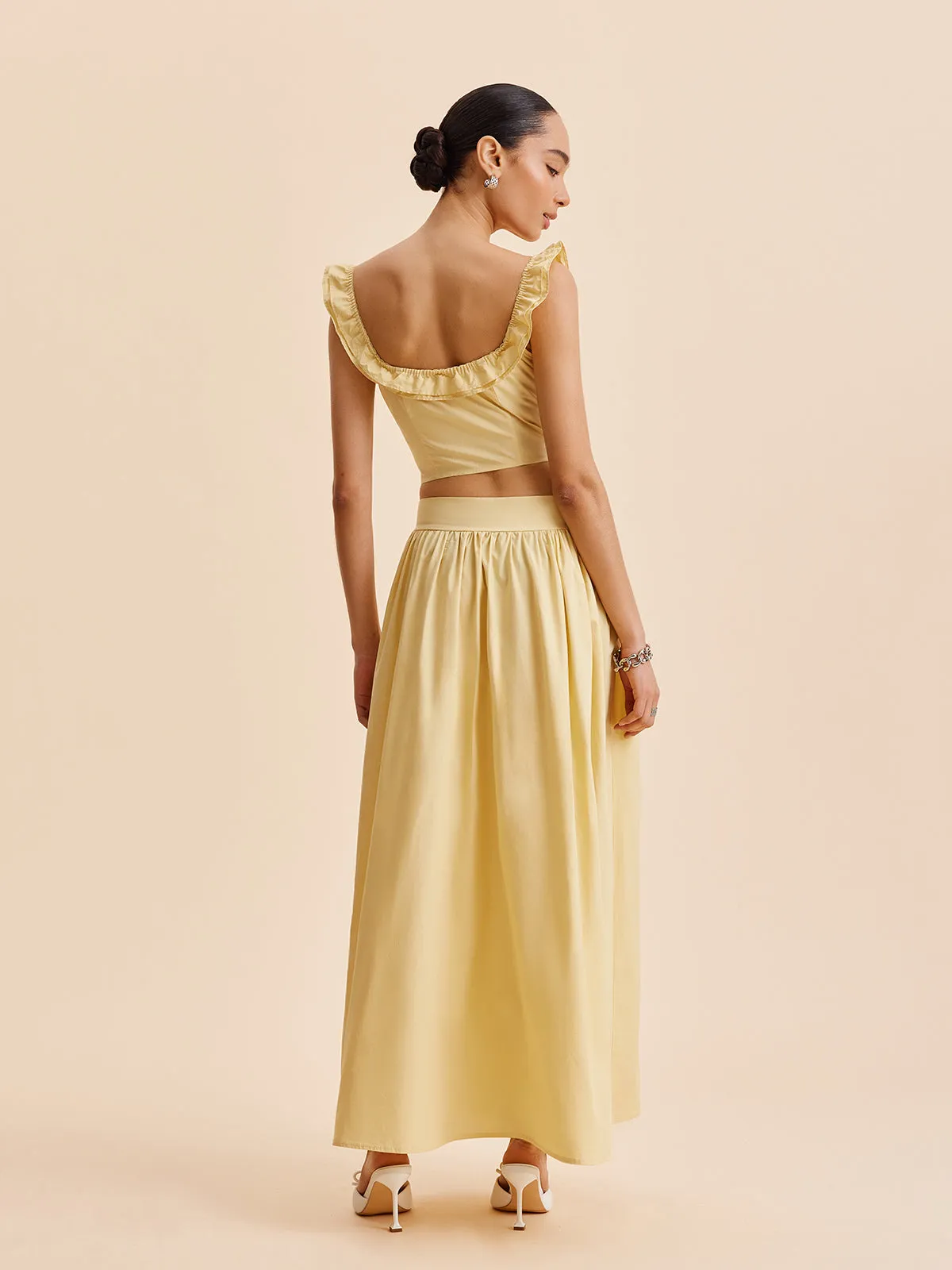 Ruffled Crop Top Skirt Set sold by COMMENSE product image thumbnail 4