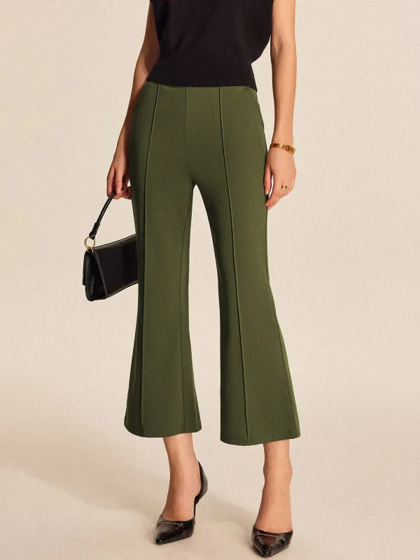 High-Waist Pocket Flared Cropped Pants sold by COMMENSE