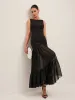 Sheer Panel Back-Tie Ruffled Hem Dress sold by COMMENSE