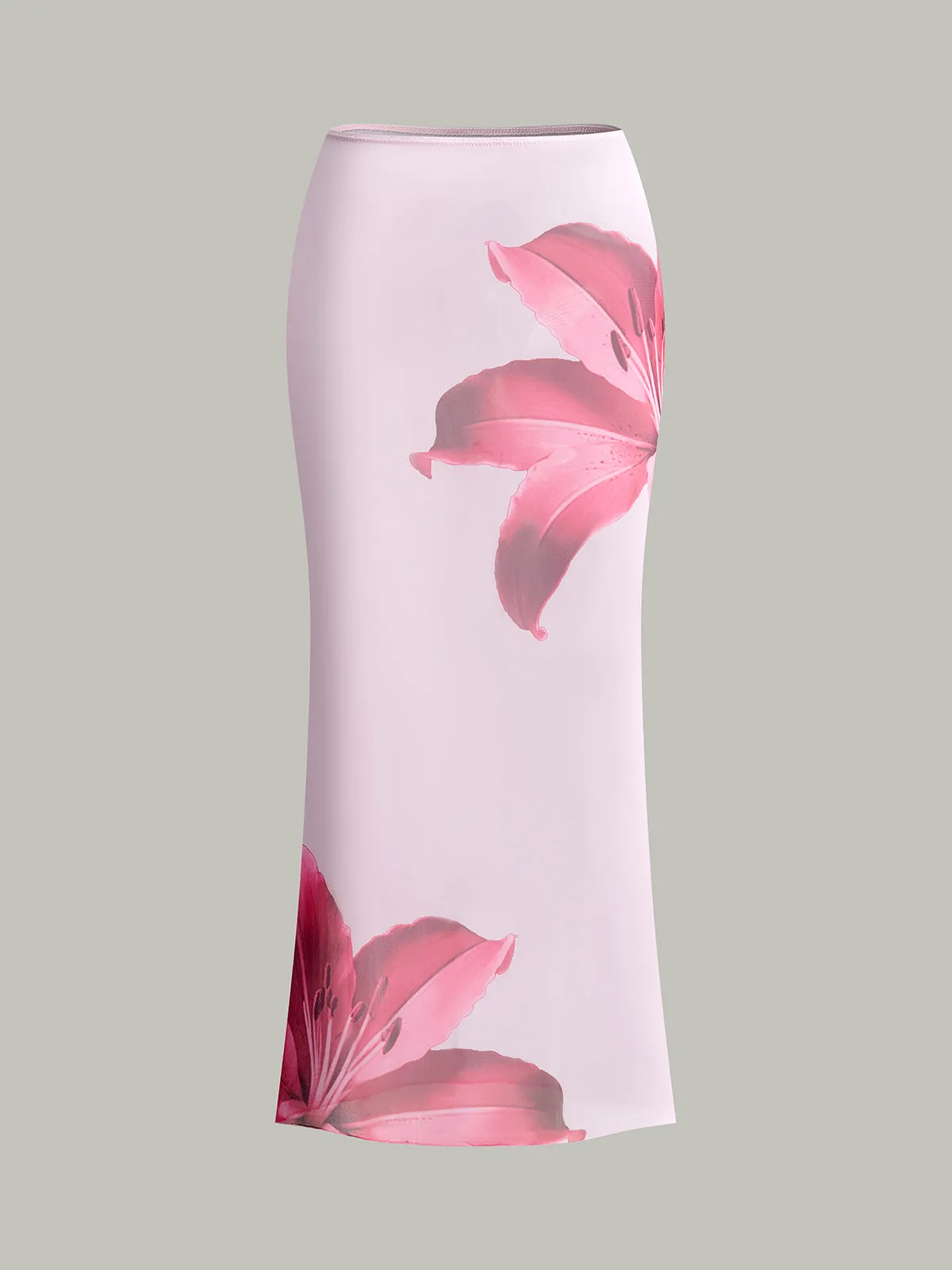 Floral Print Bandeau Bikini With Cover-Up Skirt sold by COMMENSE product image thumbnail 4