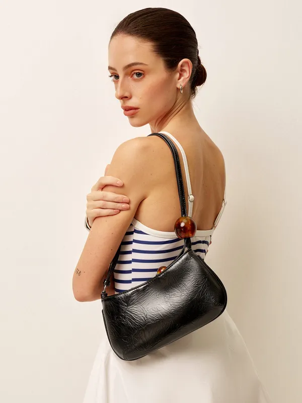 Beaded Strap Faux Leather Shoulder Bag sold by COMMENSE