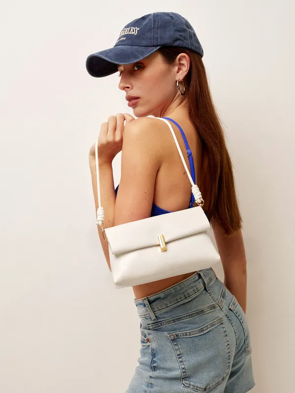 Knot Handle Foldover Shoulder Bag sold by COMMENSE