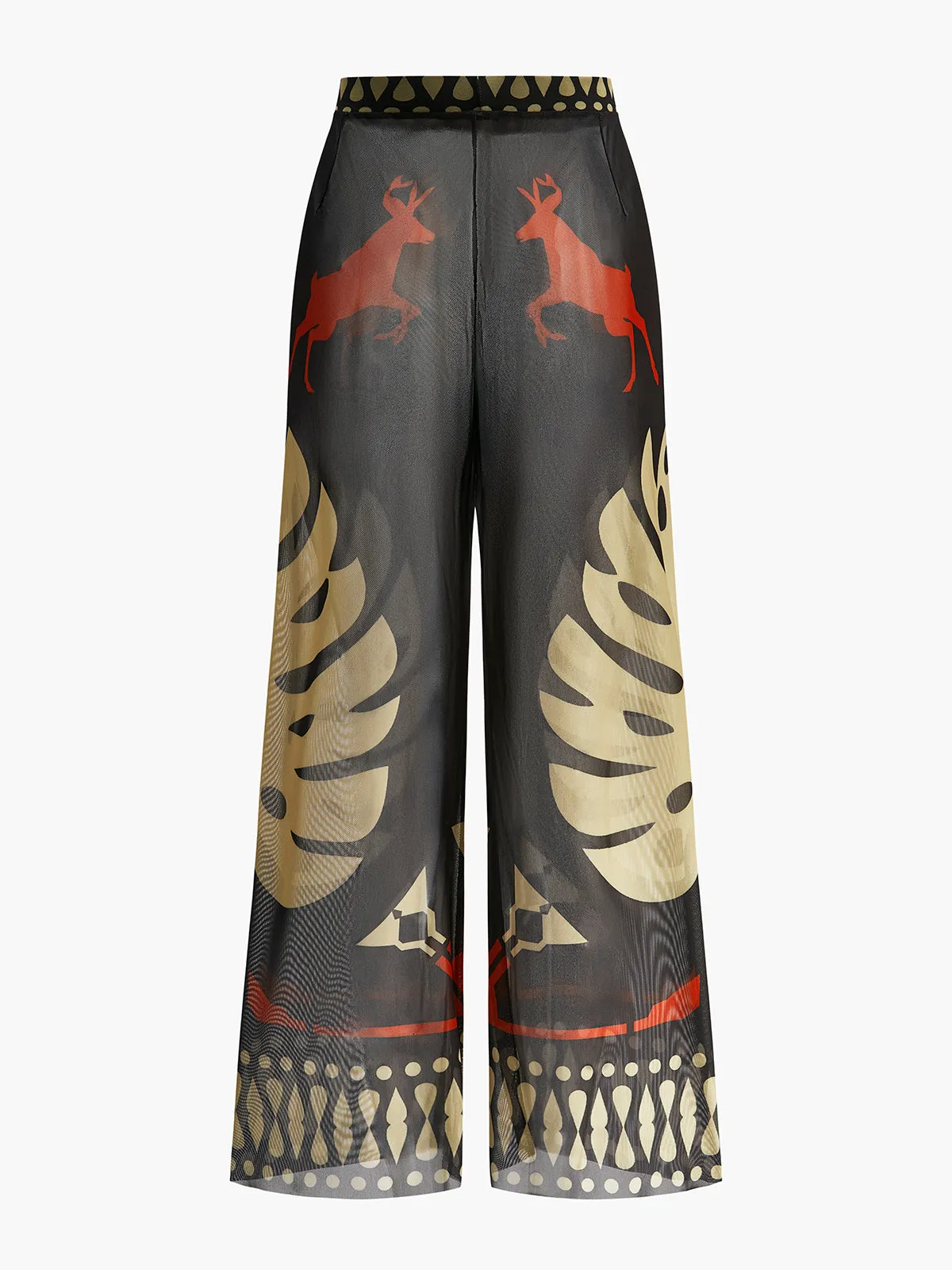 Sheer Printed Wide-Leg Beach Pants sold by COMMENSE product image thumbnail 2