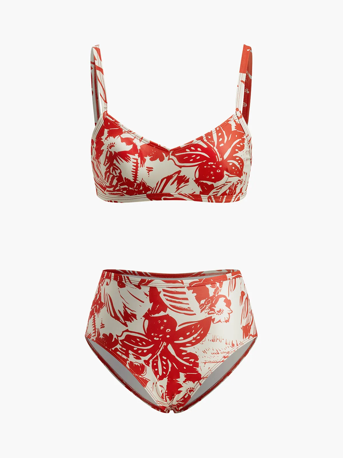 Tropical Print Metal Clasp Bikini Set sold by COMMENSE