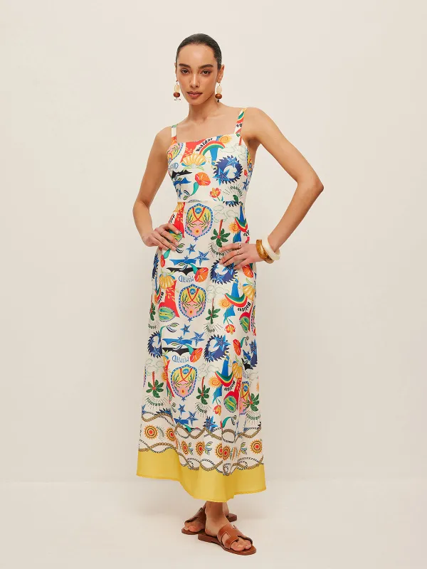 Colorful Print Strappy Dress sold by COMMENSE