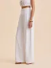 Cotton Mid-Waist Wide-Leg Pants With Pockets sold by COMMENSE