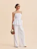 Cotton Mid-Waist Wide-Leg Pants With Pockets sold by COMMENSE