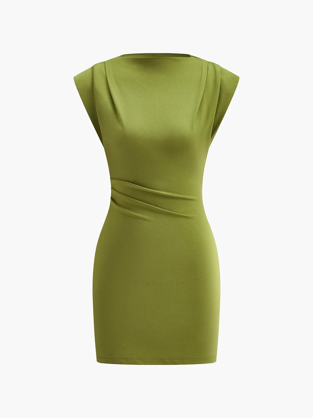 Draped Detail Sleeveless Dress sold by COMMENSE