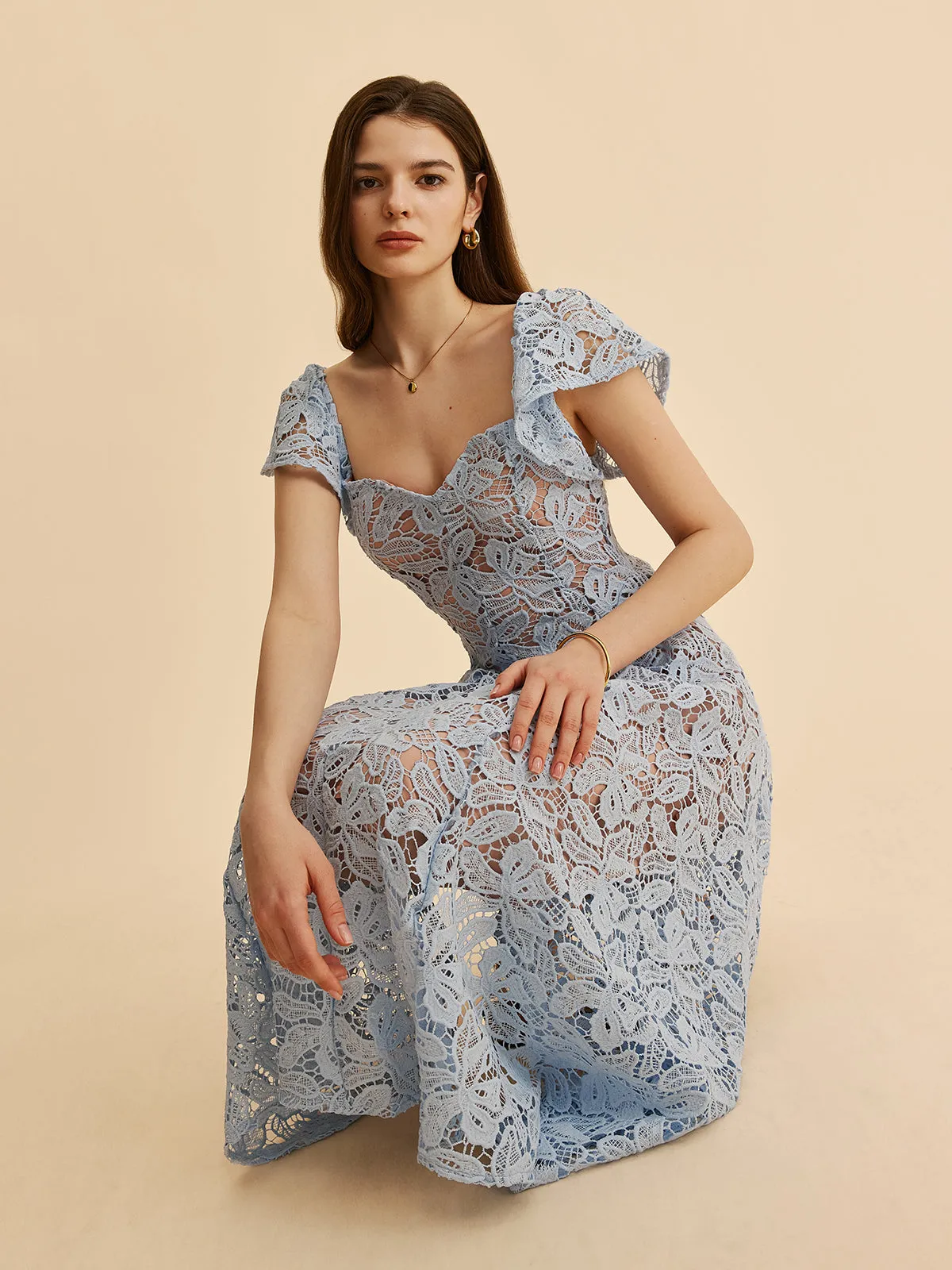 Sweetheart Neck Lace Dress sold by COMMENSE product image thumbnail 5