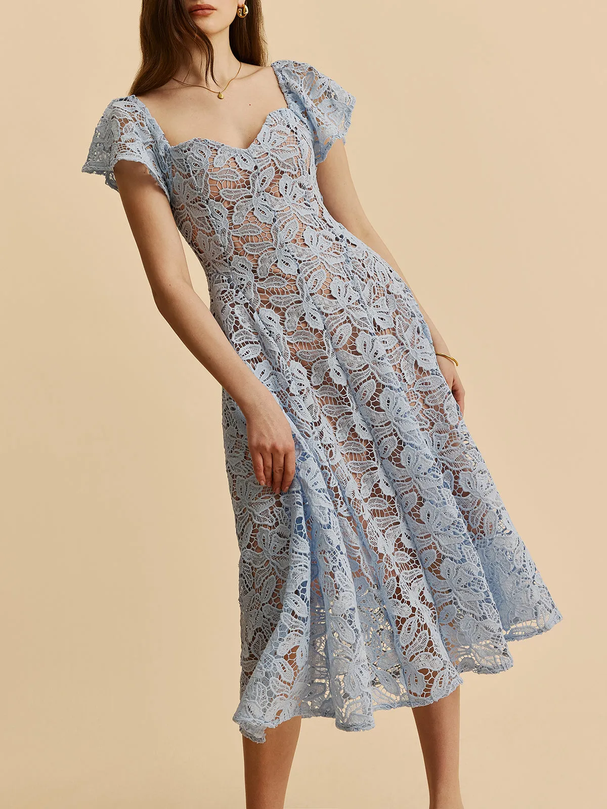Sweetheart Neck Lace Dress sold by COMMENSE product image thumbnail 3