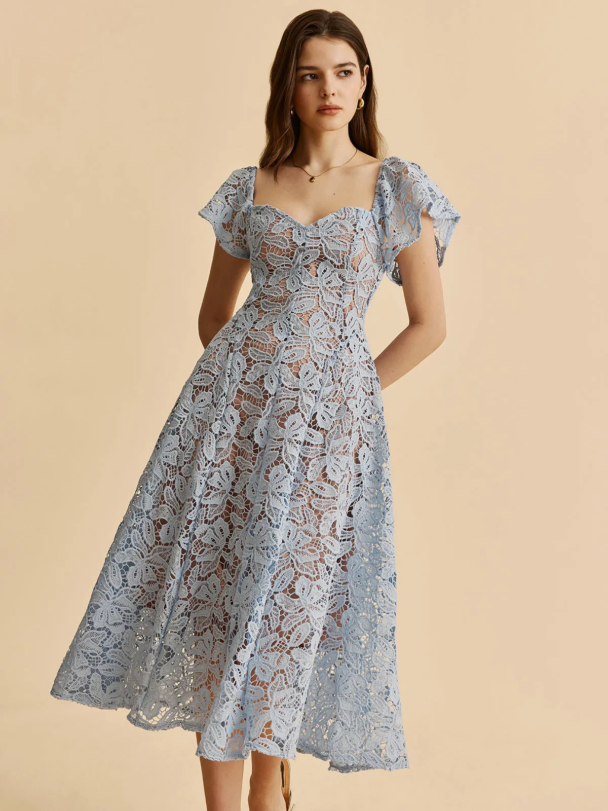 Sweetheart Neck Lace Dress sold by COMMENSE product image thumbnail 2