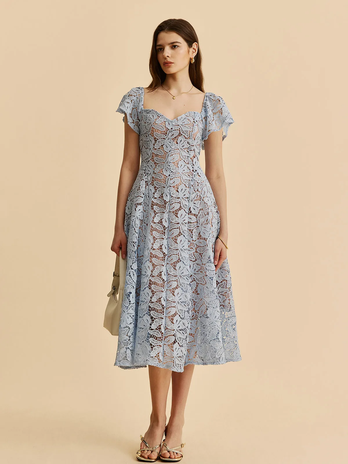 Sweetheart Neck Lace Dress sold by COMMENSE