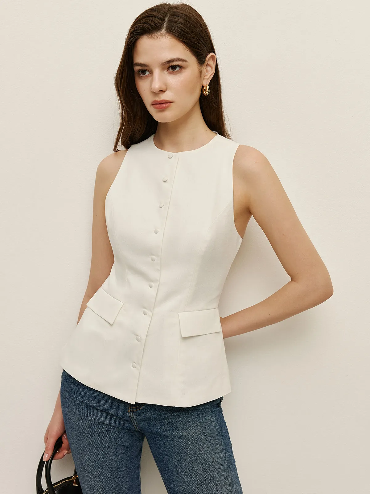 Bow Back Detail Sleeveless Top sold by COMMENSE product image thumbnail 4