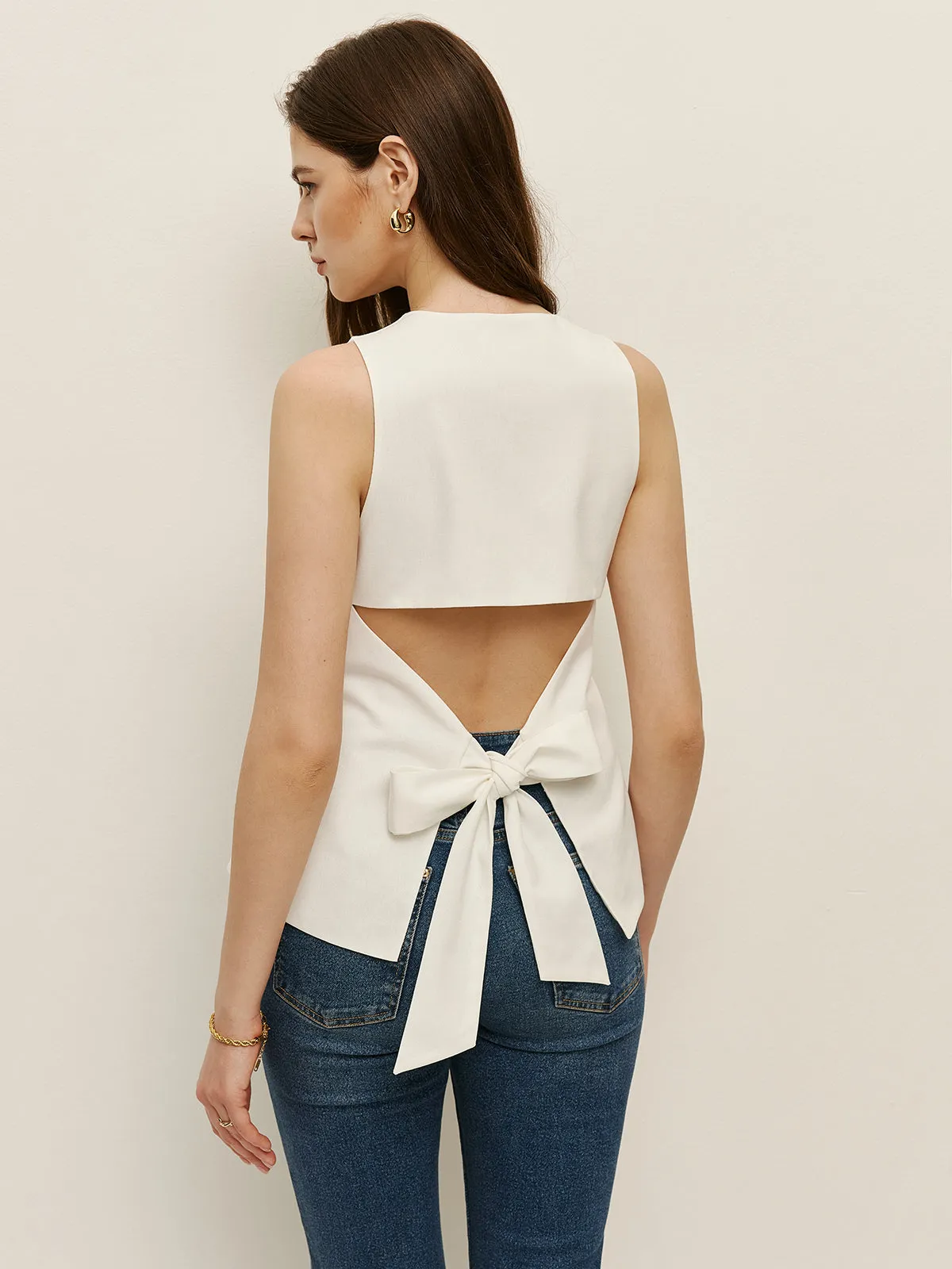 Bow Back Detail Sleeveless Top sold by COMMENSE product image thumbnail 3