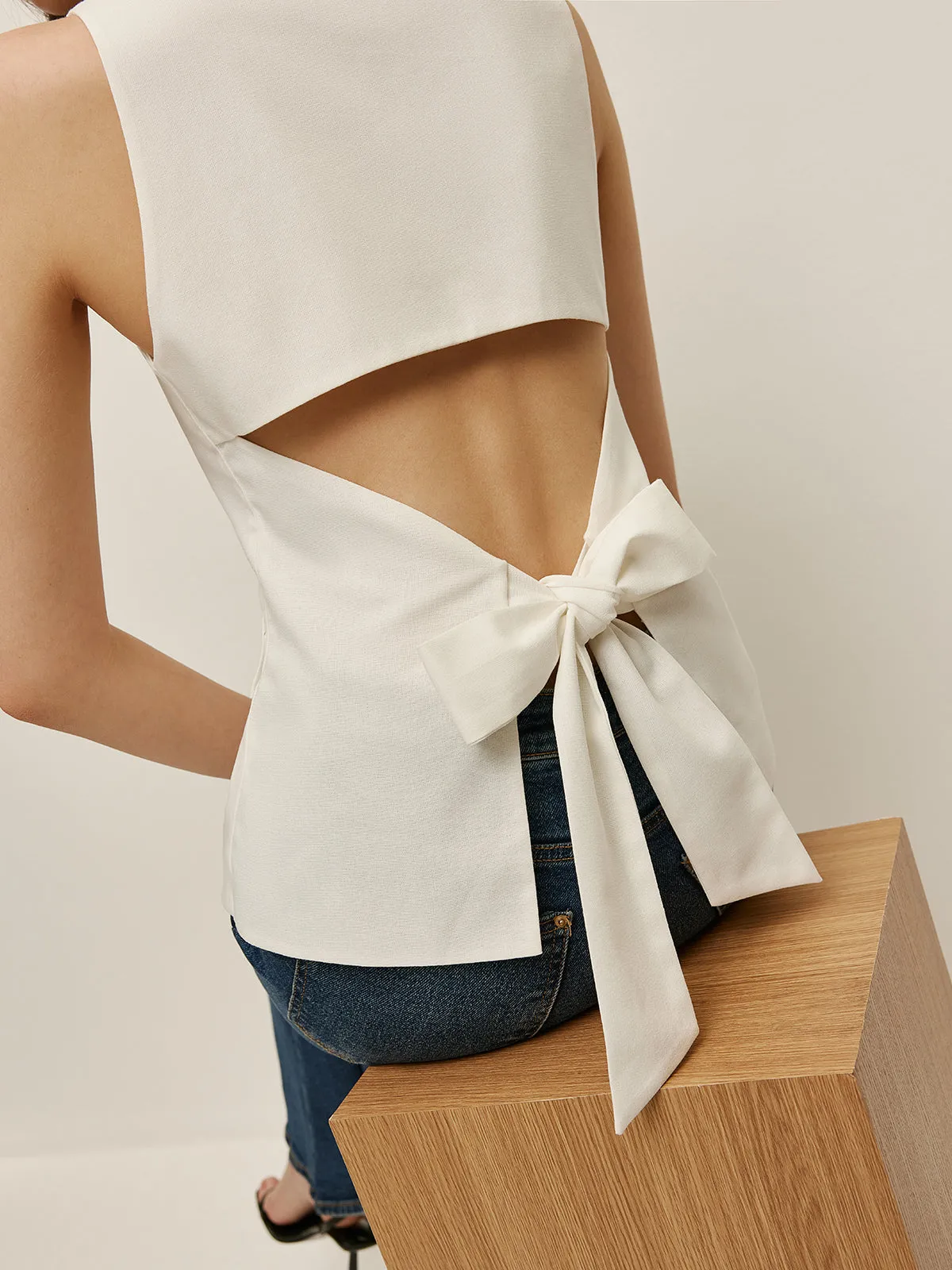 Bow Back Detail Sleeveless Top sold by COMMENSE product image thumbnail 5