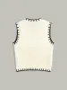 Contrast Trim Sleeveless Ribbed Sweater Vest sold by COMMENSE