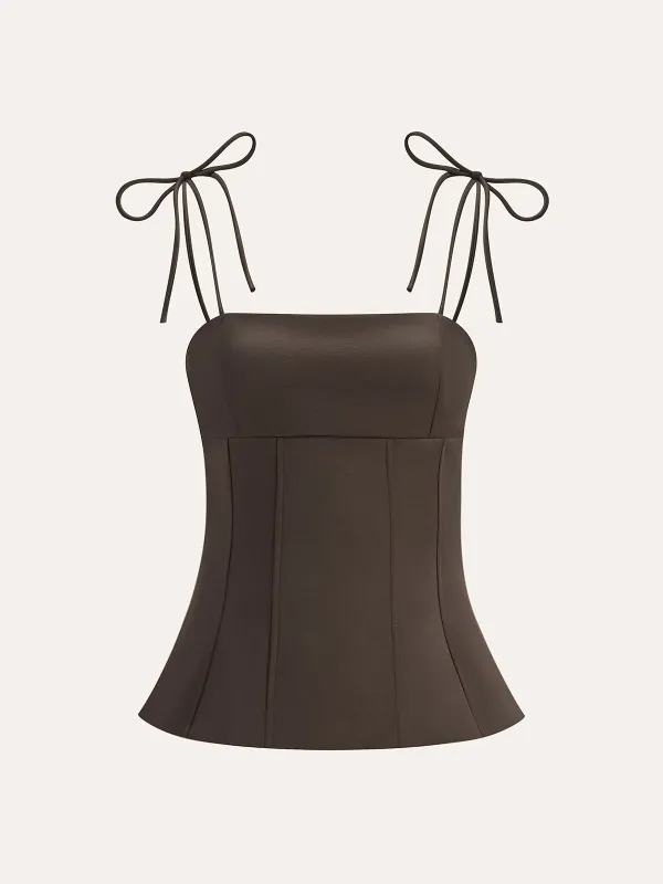 Tie Shoulder Corset Top sold by COMMENSE