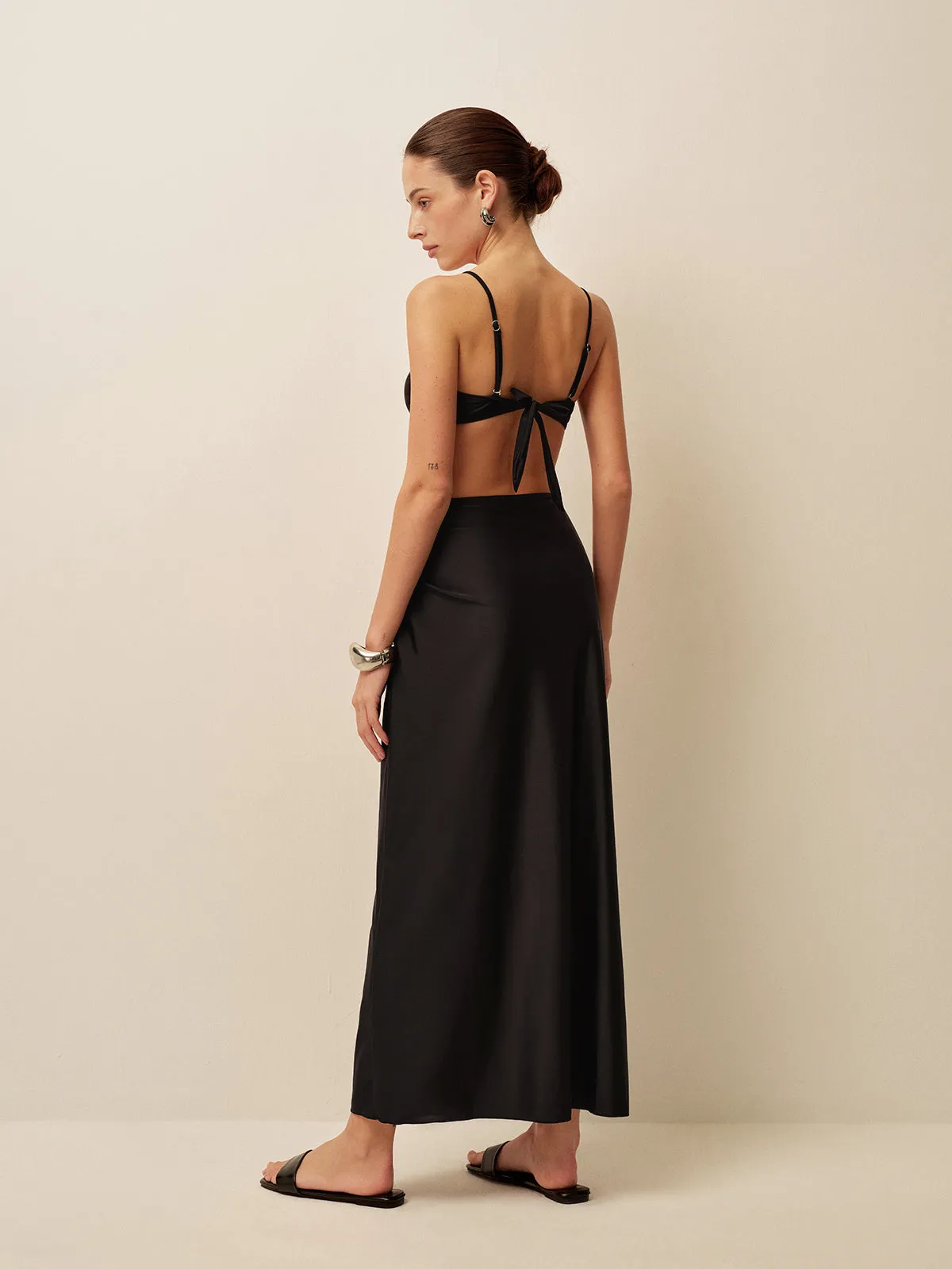 Metal Accent Twist Sarong Skirt sold by COMMENSE product image thumbnail 4