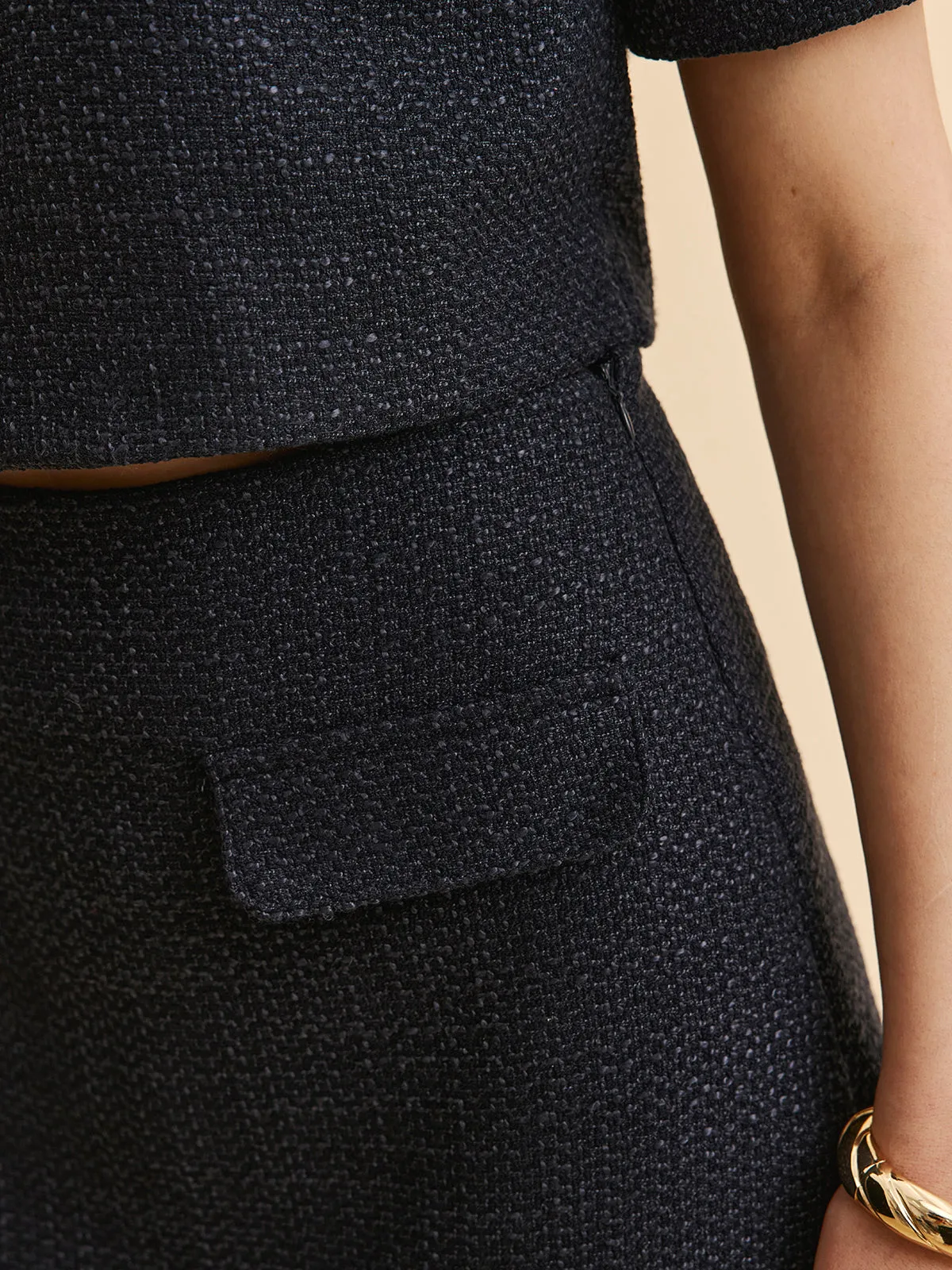 Decor Pocket Tweed Skirt sold by COMMENSE product image thumbnail 5