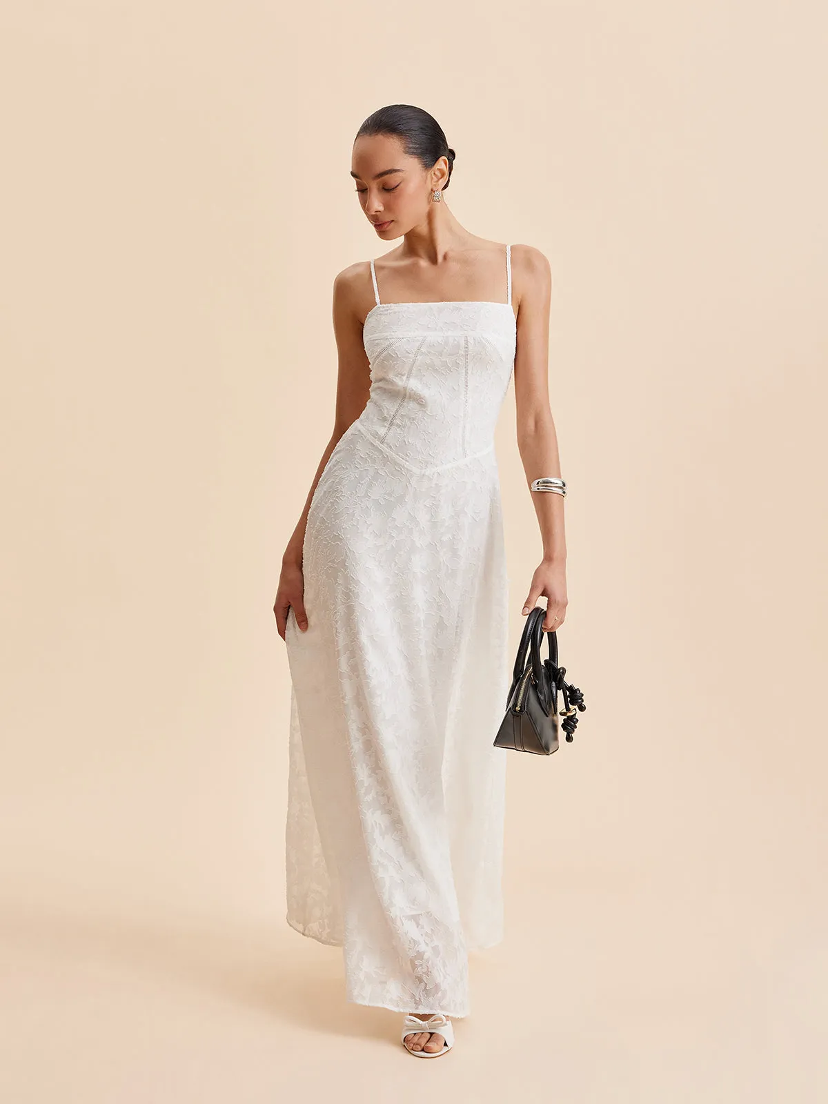 Chiffon Floral Lace Cami Dress sold by COMMENSE product image thumbnail 2