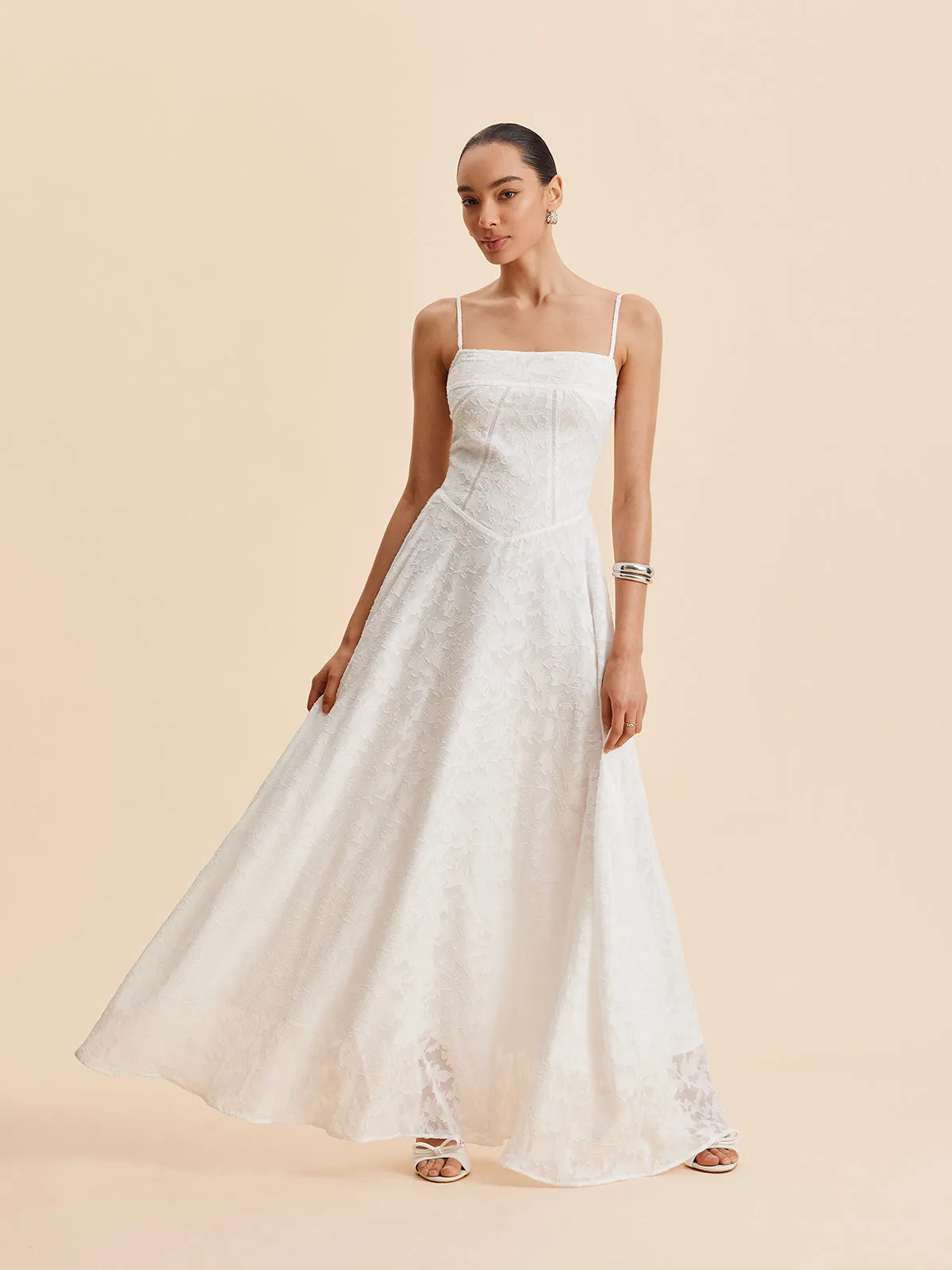 Chiffon Floral Lace Cami Dress sold by COMMENSE product image thumbnail 4