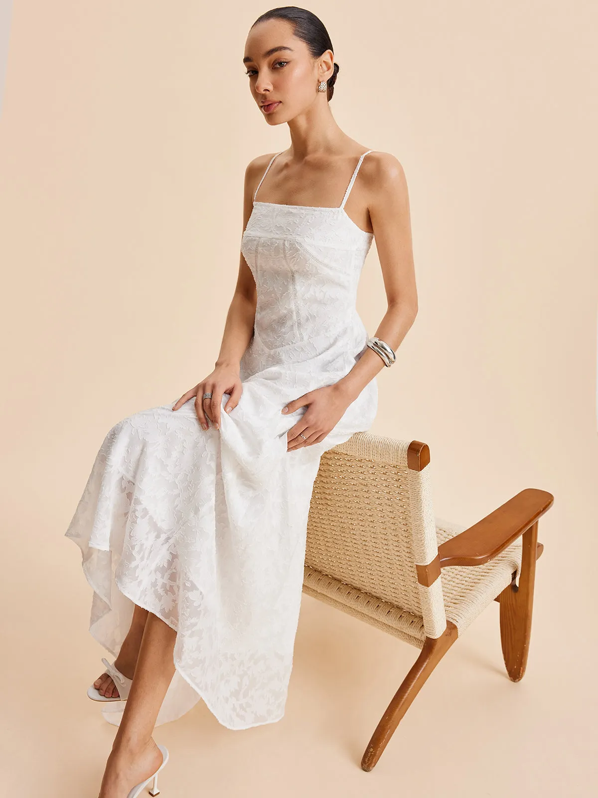 Chiffon Floral Lace Cami Dress sold by COMMENSE