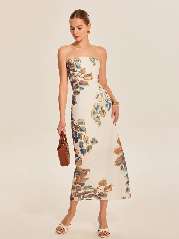 Floral Print Strapless Dress sold by COMMENSE
