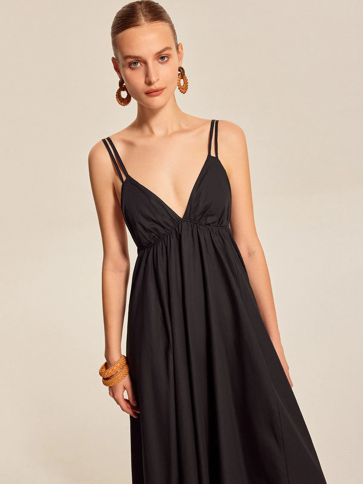 Double Strap V-Neck Cami Dress sold by COMMENSE product image thumbnail 5