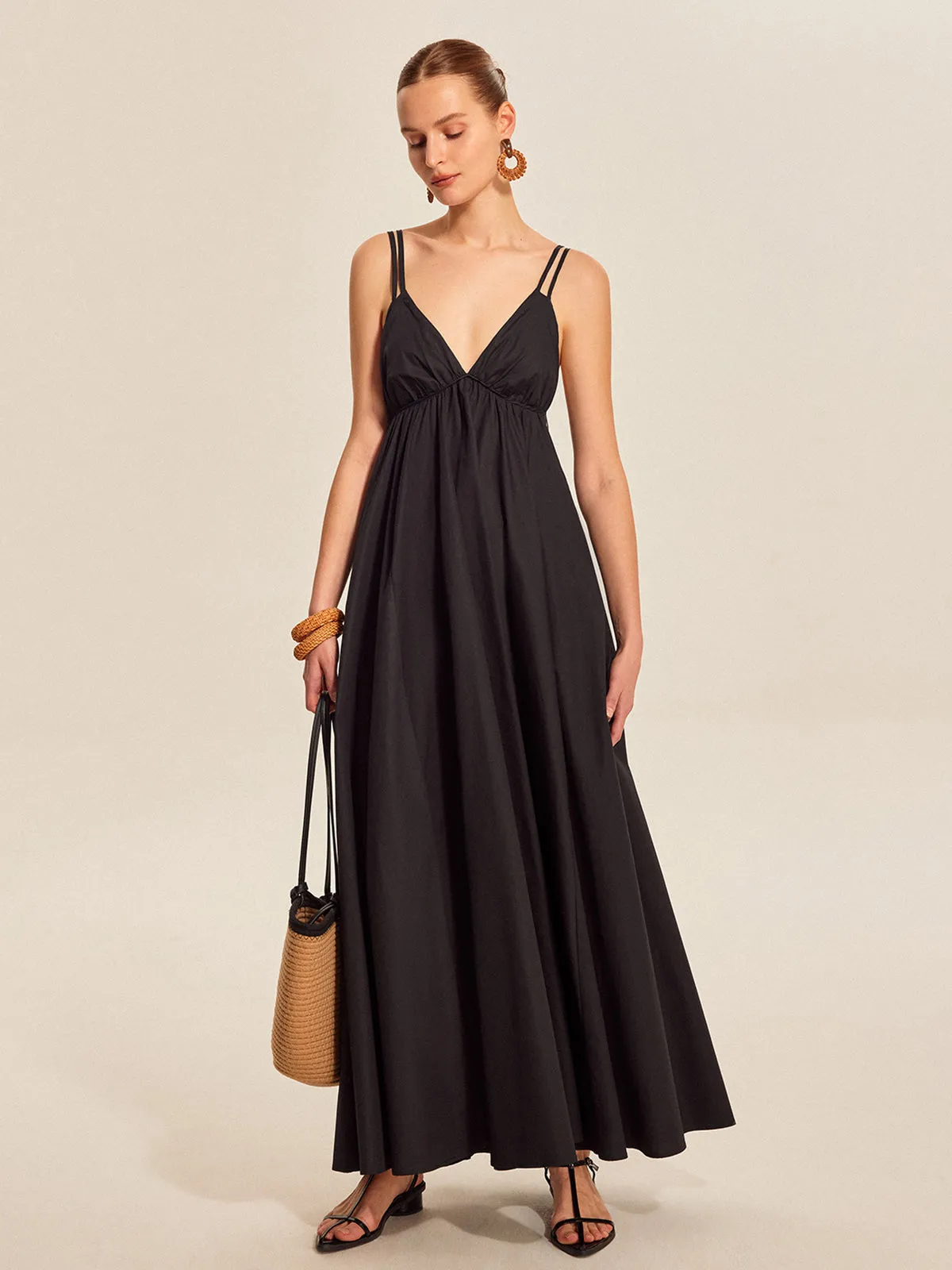 Double Strap V-Neck Cami Dress sold by COMMENSE product image thumbnail 2