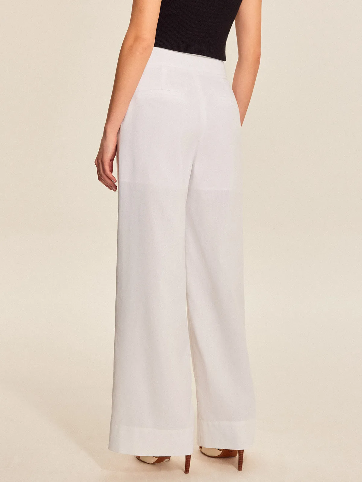 Mid-Waist Wide-Leg Pants With Pockets sold by COMMENSE product image thumbnail 4