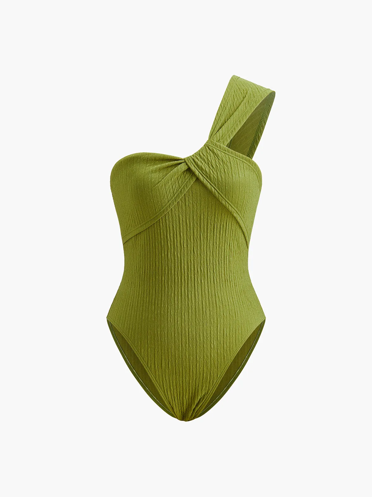 Ruched Twist One-Shoulder Swimsuit sold by COMMENSE product image thumbnail 4