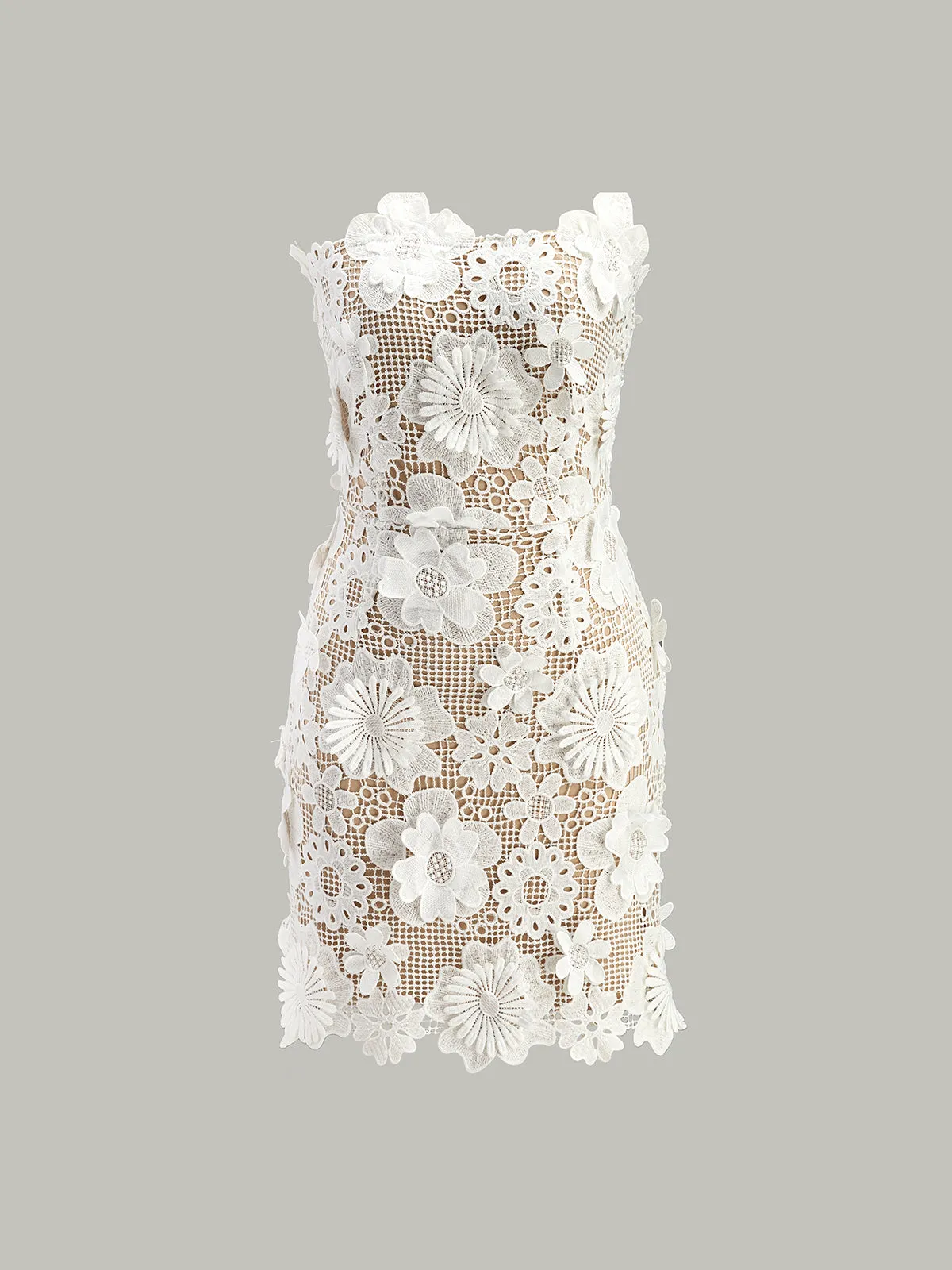 Strapless 3D Floral Lace Dress sold by COMMENSE