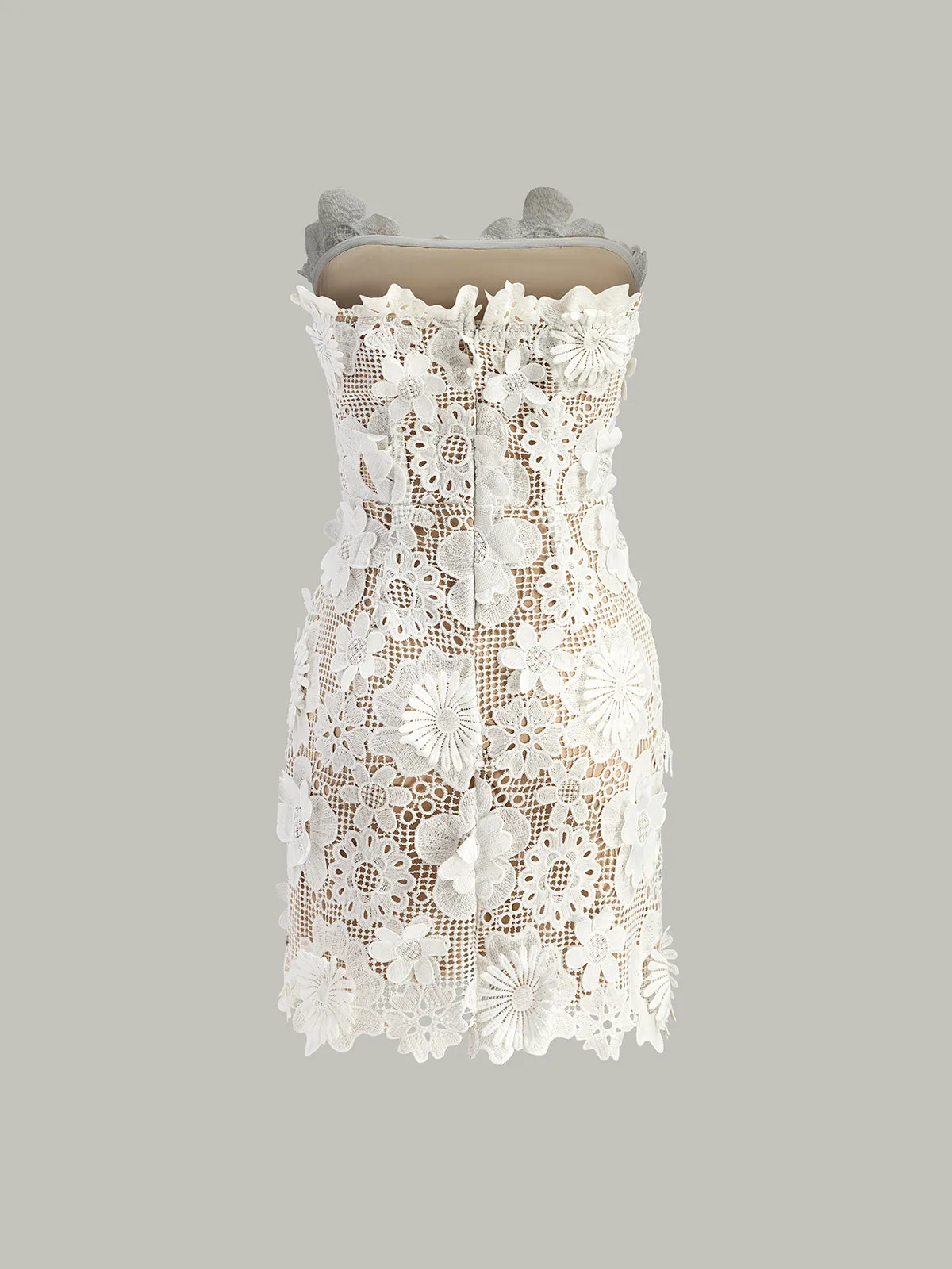Strapless 3D Floral Lace Dress sold by COMMENSE product image thumbnail 4