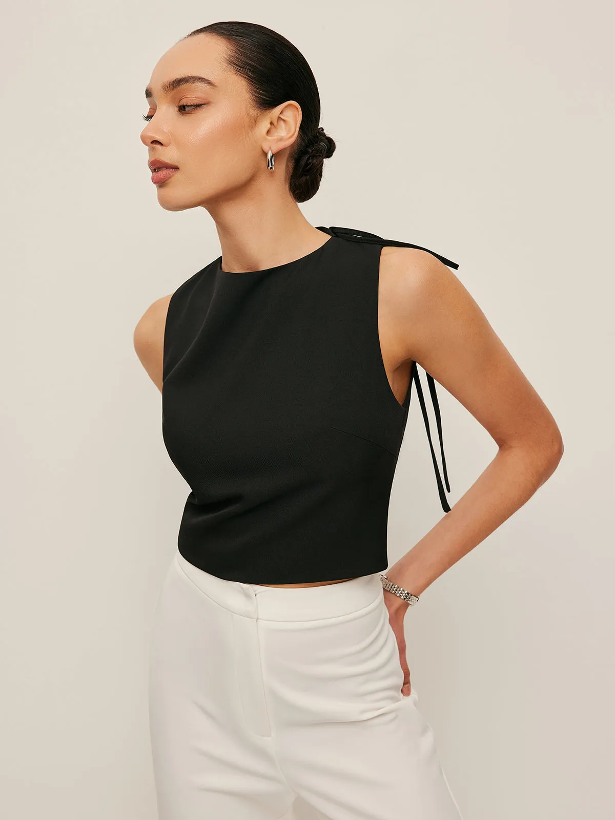 Asymmetrical Open-Back Tie Top sold by COMMENSE product image thumbnail 2