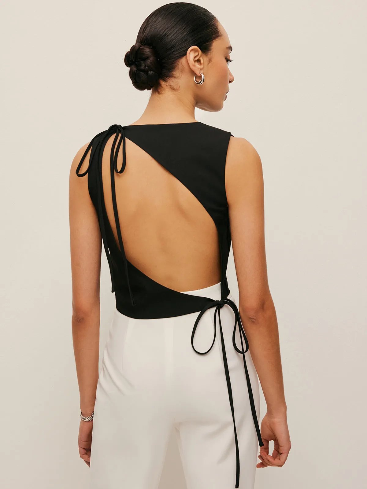 Asymmetrical Open-Back Tie Top sold by COMMENSE product image thumbnail 5