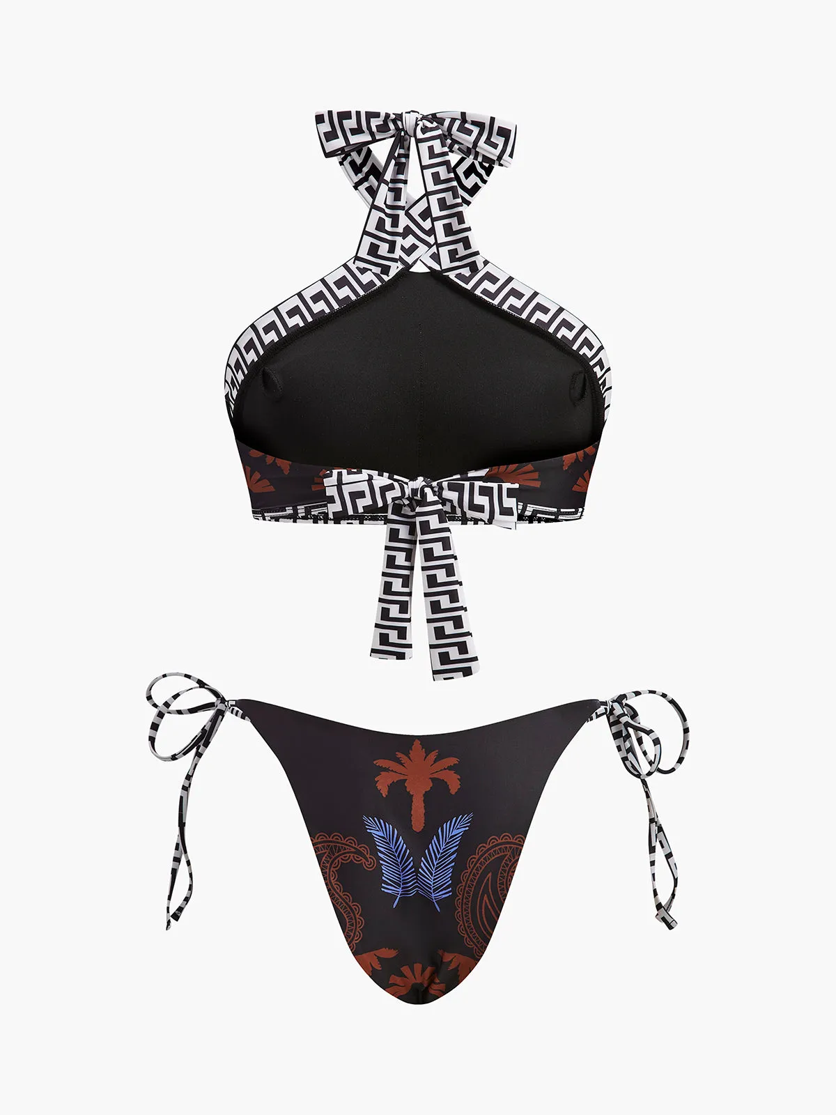Boho Print Tie-Back Halter Bikini sold by COMMENSE product image thumbnail 2