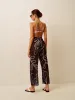 Sheer Printed Wide-Leg Cover-Up Pants sold by COMMENSE