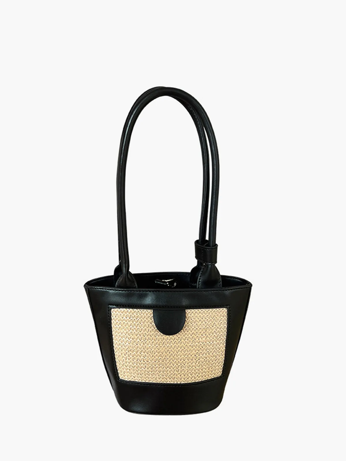 Two-Tone Woven Panel Tote Bag sold by COMMENSE product image thumbnail 2