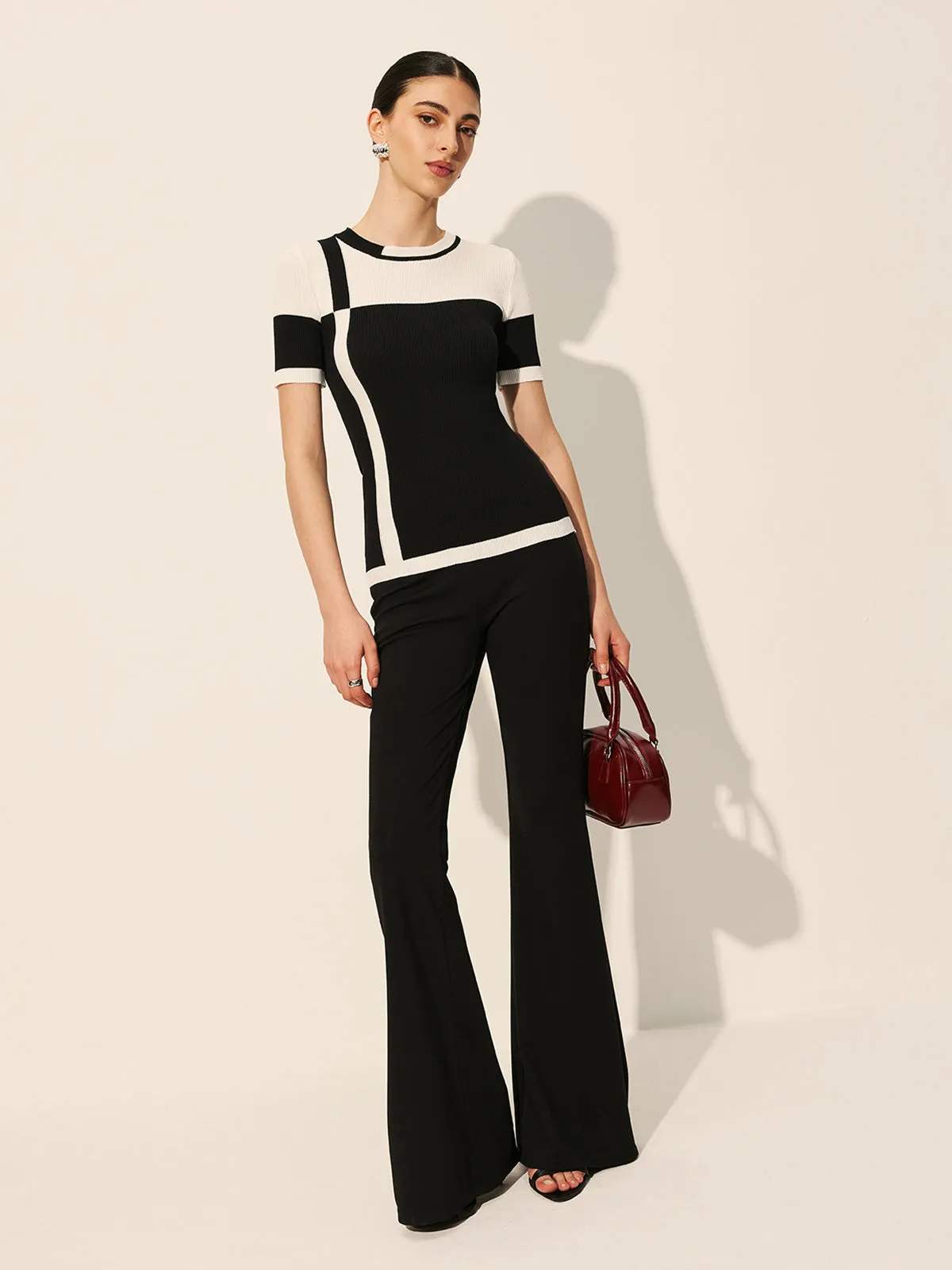 Color Block Ribbed Knit Top sold by COMMENSE product image thumbnail 4