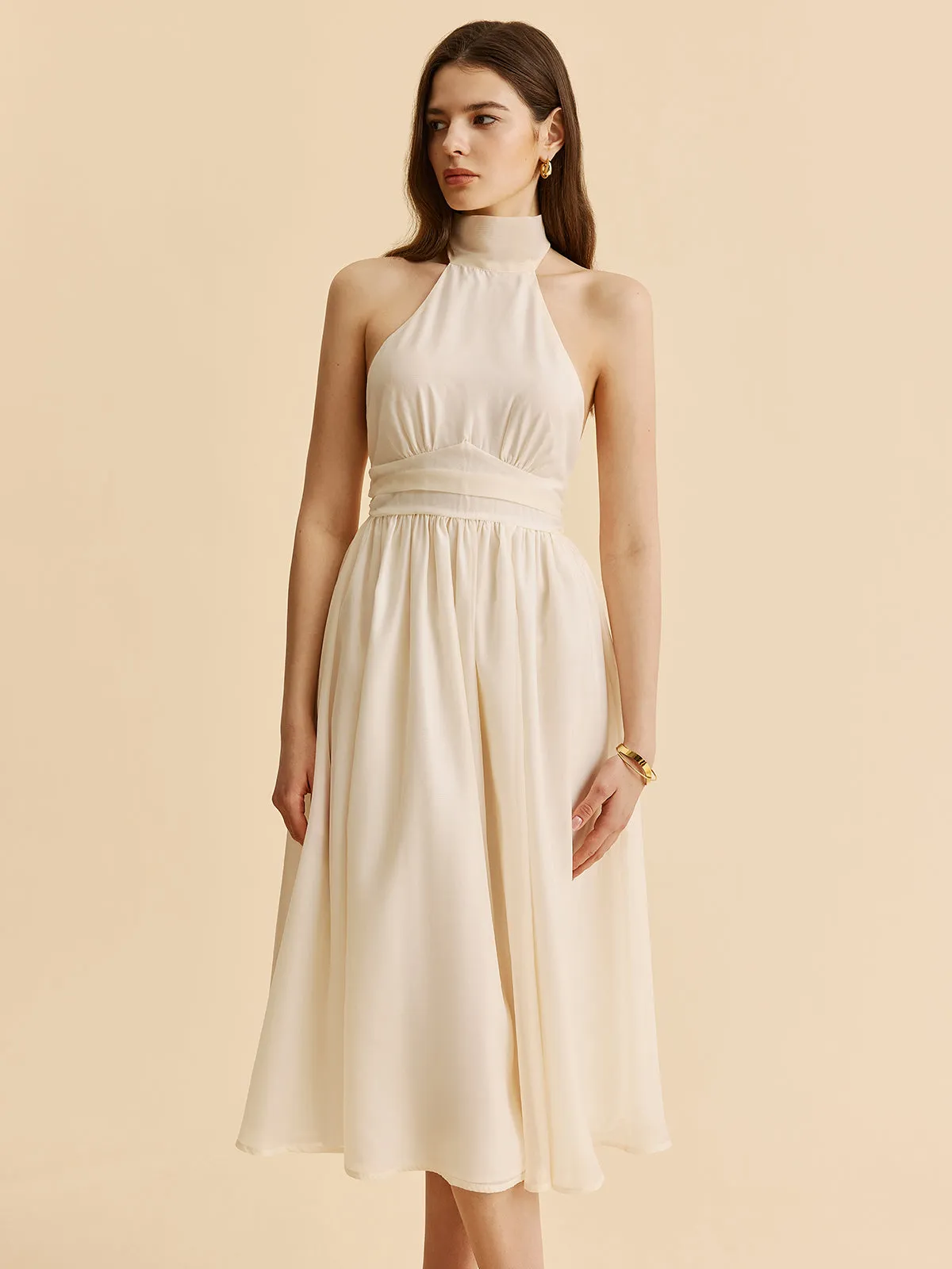 Tie-Back Halter A-Line Dress sold by COMMENSE product image thumbnail 4