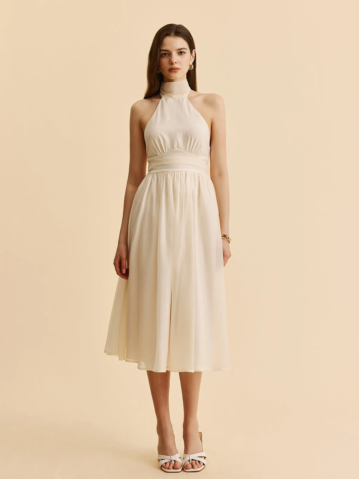 Tie-Back Halter A-Line Dress sold by COMMENSE product image thumbnail 3