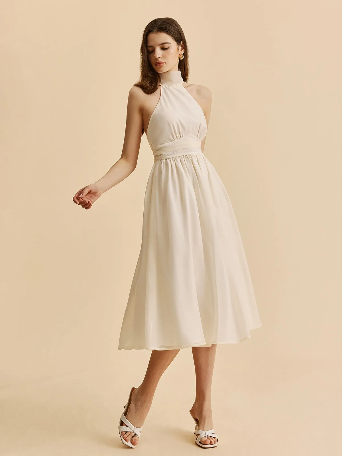 Tie-Back Halter A-Line Dress sold by COMMENSE product image thumbnail 5