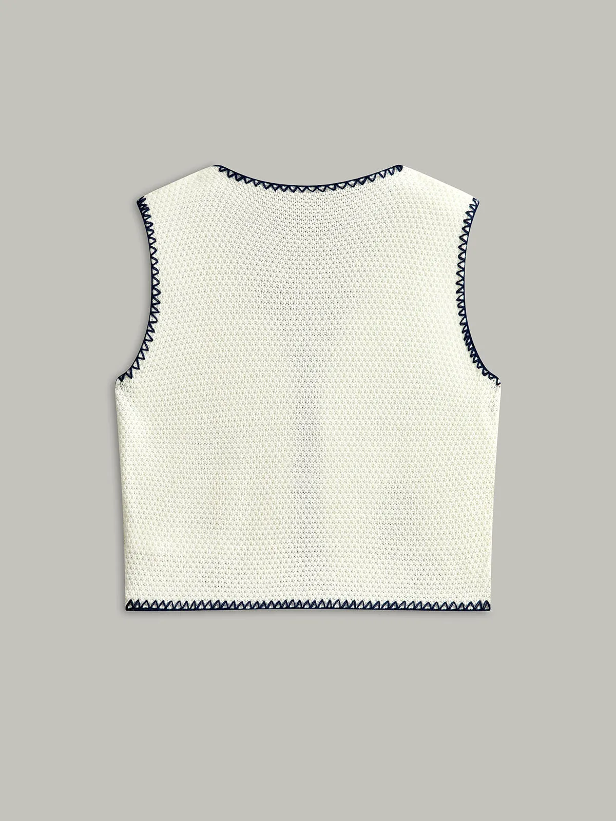 Embroidered Knit Tie-Front Vest sold by COMMENSE product image thumbnail 2